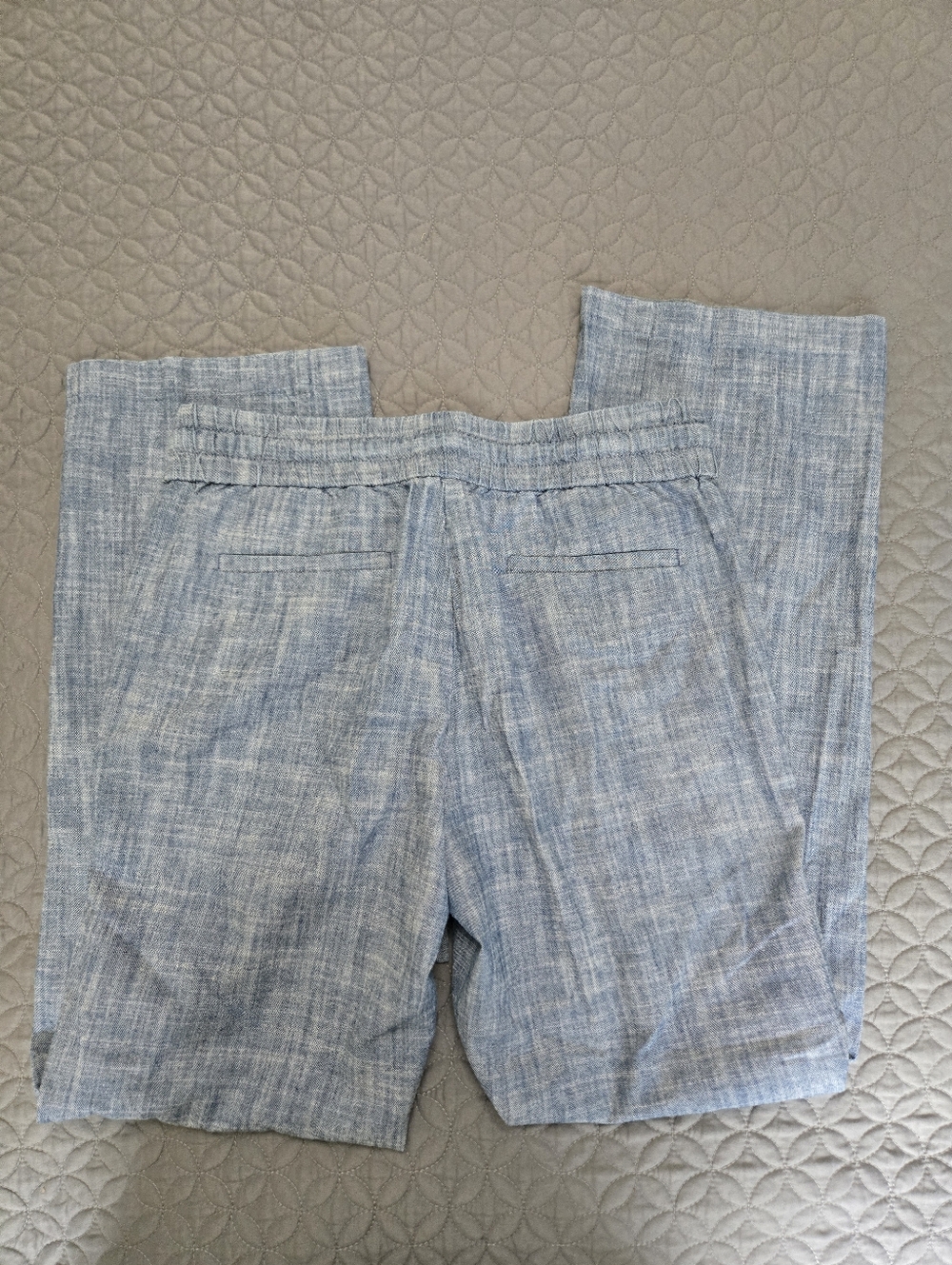 Light Blue Cotton Drawstring Pants - Picture 2 of 9
